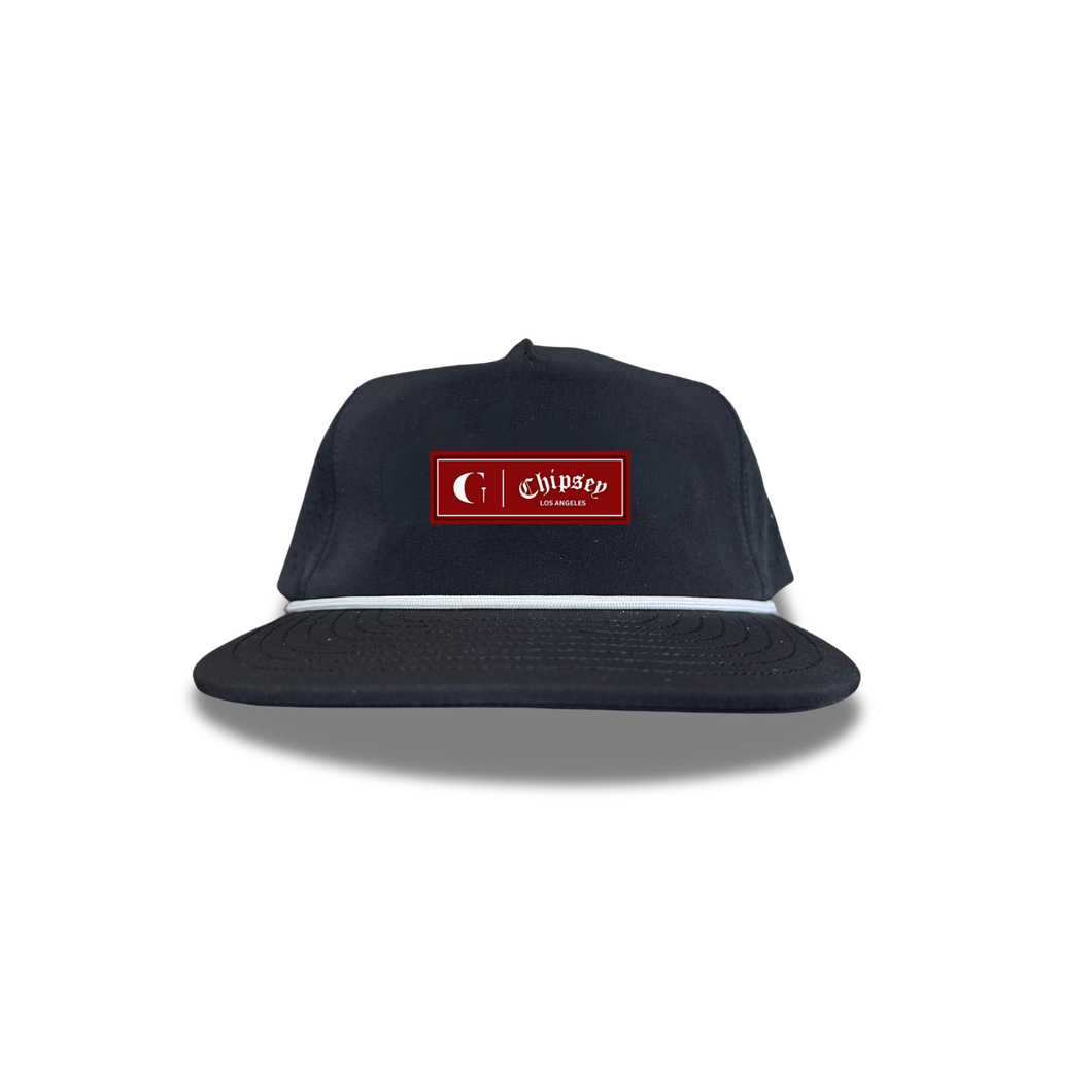 0007. MULTI-LOGO LASER-PERFORATED | Black (White Rope)