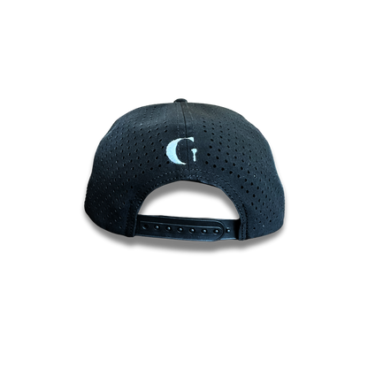 003. WATER REPELLENT 5-PANEL LOGO | Black (White Rope)