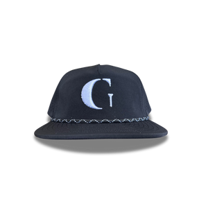 006. WATER REPELLENT 5-PANEL MULTI-LOGO | Black (Pattern Rope)