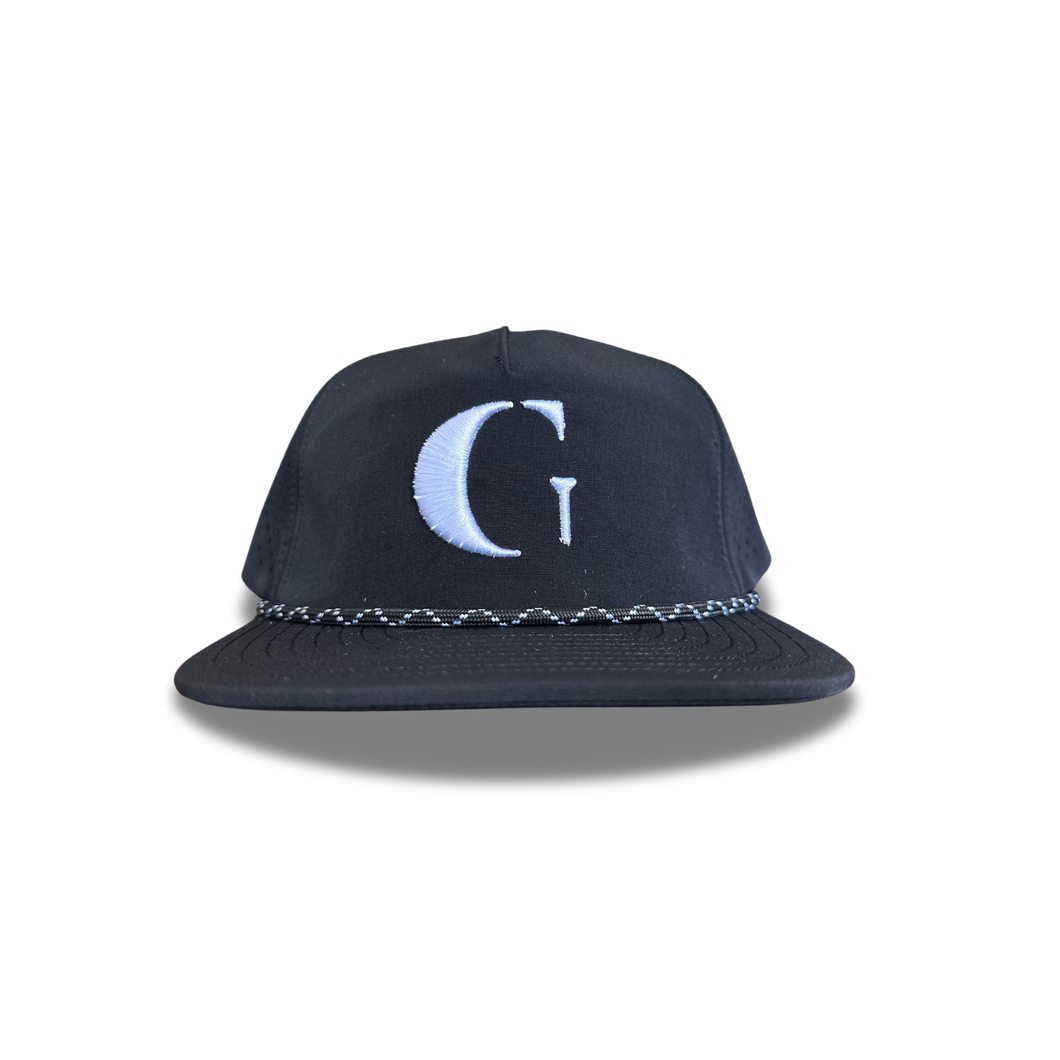 006. WATER REPELLENT 5-PANEL MULTI-LOGO | Black (Pattern Rope)