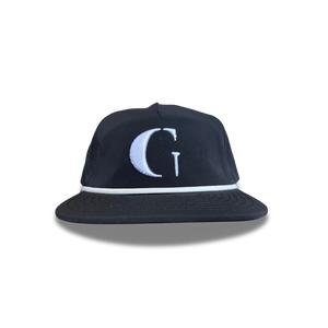 005. WATER REPELLENT 5-PANEL MULTI-LOGO | Black (White Rope)