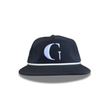 005. WATER REPELLENT 5-PANEL MULTI-LOGO | Black (White Rope)